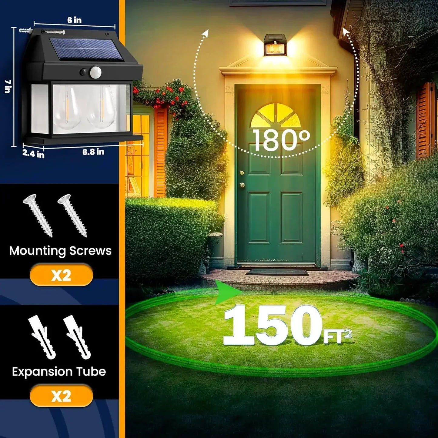 Solar Outdoor Wall Light with Motion Sensor