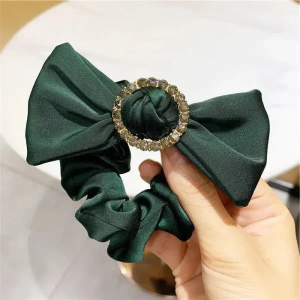 Silk Bow Hair Bands | Elegant Scrunchies Bun Maker – 1 Pc