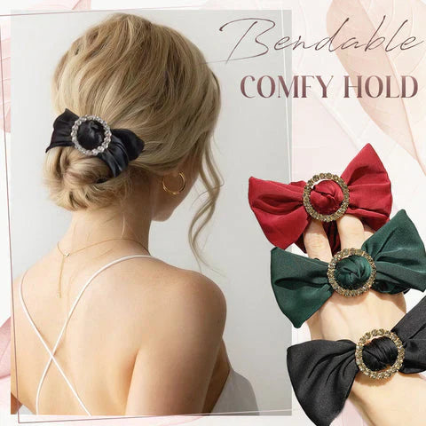 Silk Bow Hair Bands | Elegant Scrunchies Bun Maker – 1 Pc