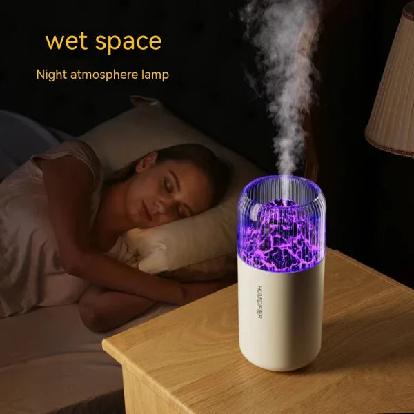 Volcano Usb Mini Air Humidifier Car Mist Spray Maker Aroma Essential Oil Diffuser Purifier Colorful Night Live